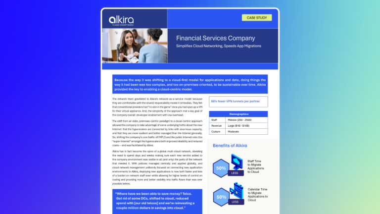 Financial services simplifies cloud networking customer case study graphic