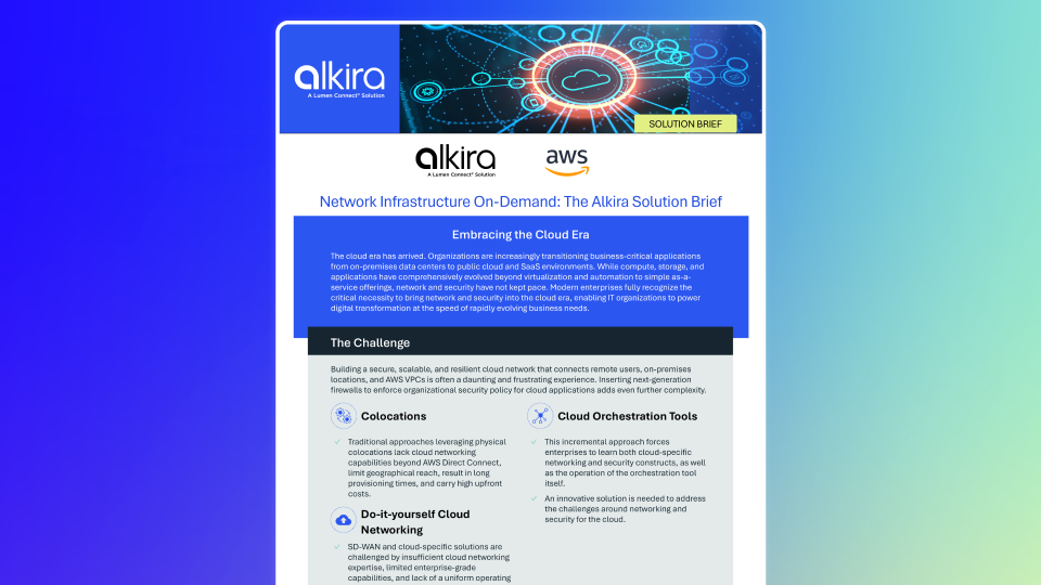 Solution Brief: AWS and Alkira Partnership